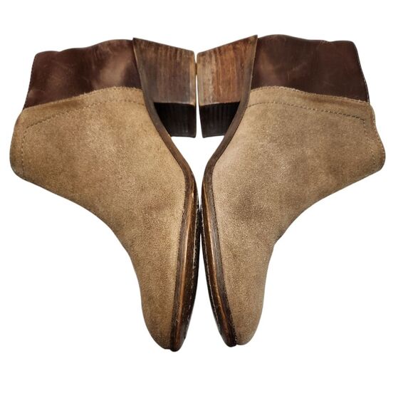 Madewell Cait Cottage Suede Leather Ankle Boots Brown Tan Distressed BOHO 7 - Picture 5 of 15